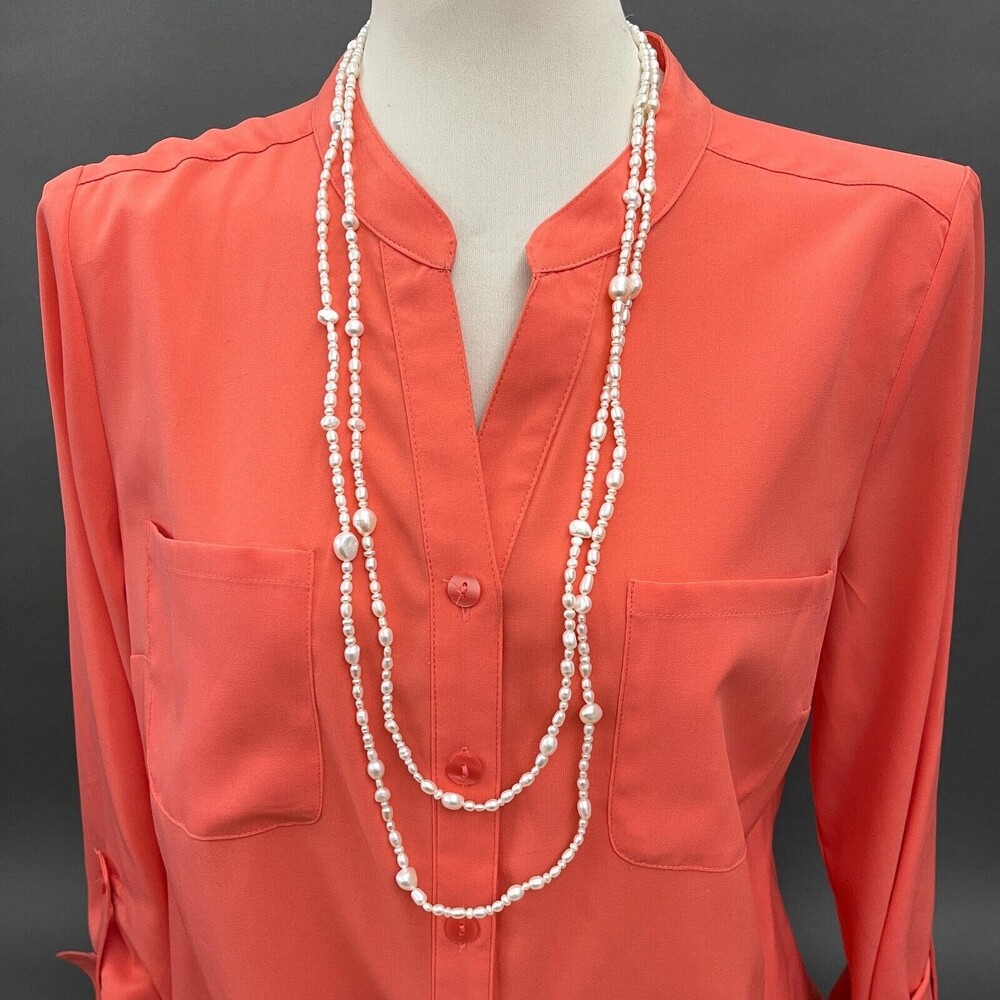 White Faux Pearl Beaded Beads Women's‎ Fashion Necklace NWOT